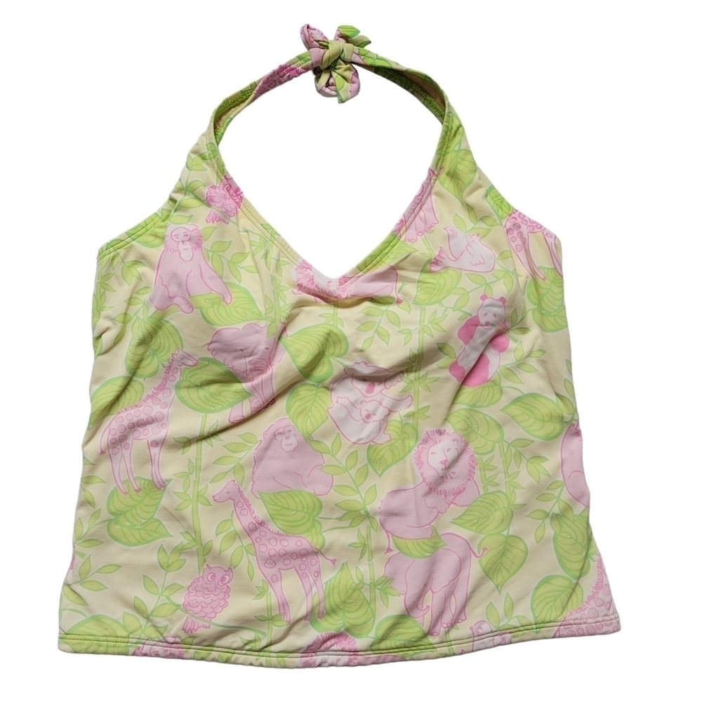 VTG Lily Pulitzer 6 Tropical‎ Animal Halter Swimsuit Tankini Top